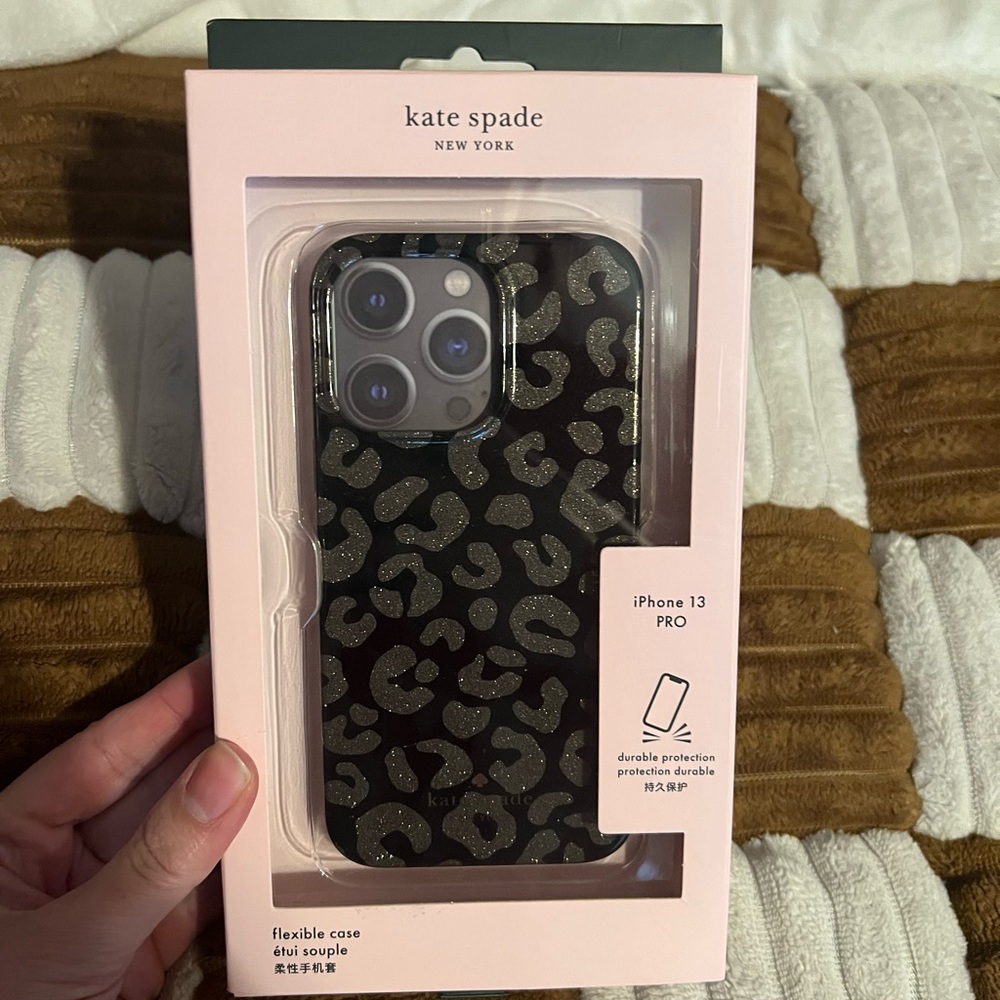 Kate Spade Black Leopard iPhone 13 Pro Case NIB!